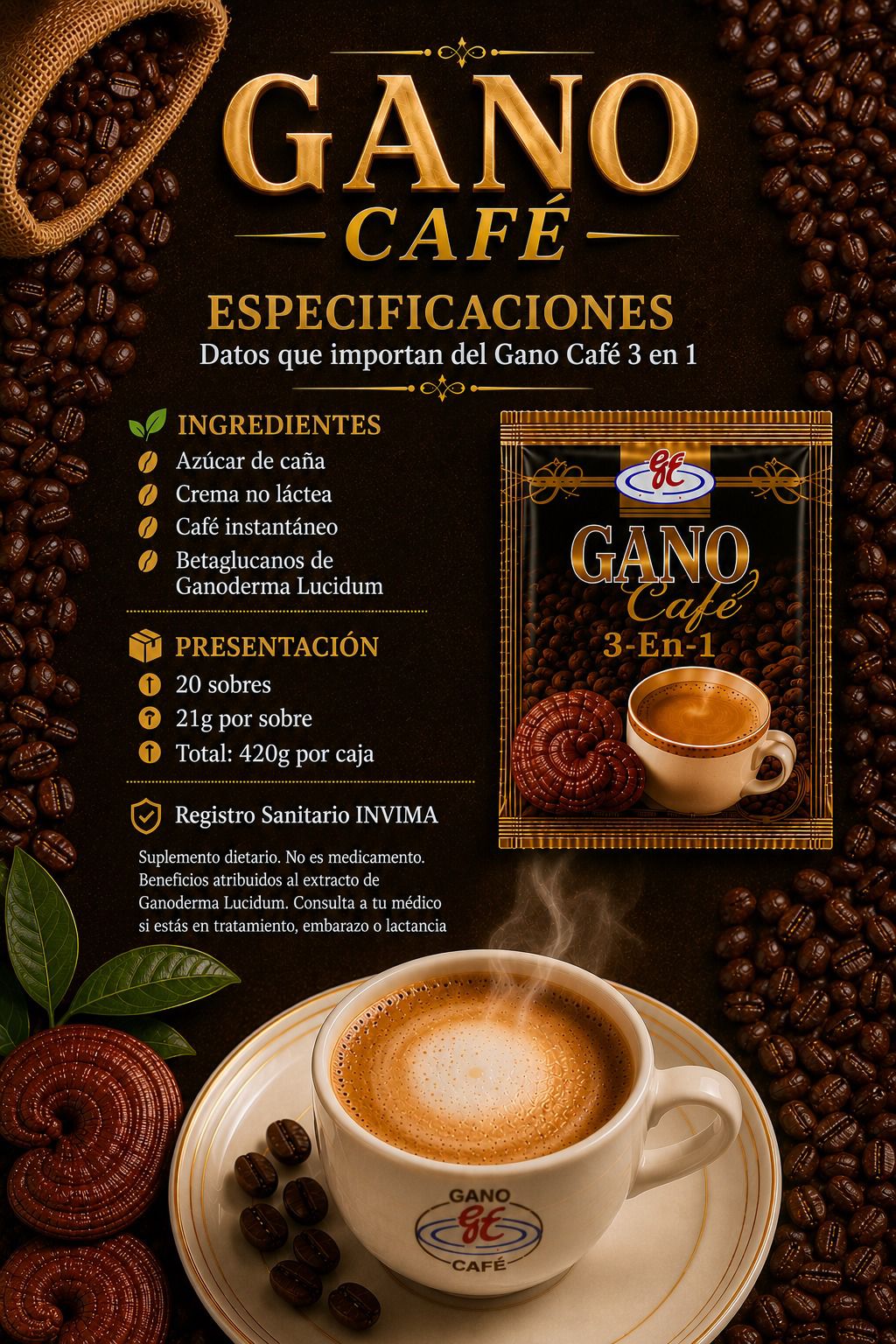 Especificaciones Ganova Café